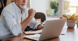 man at desk